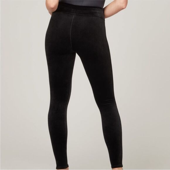 Spanx black velvet high waist rise leggings XS/TP - Picture 1 of 6